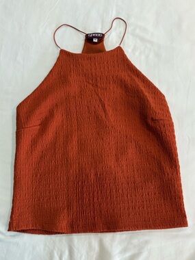 4/$20 - LINEAS Rust Textured Halter Tank Top - Medium